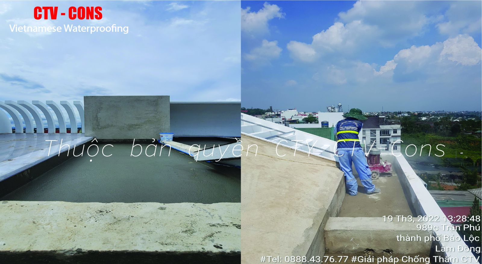 Thi công chống thấm tại thành phố bảo lộc lâm đồng - ctv cons